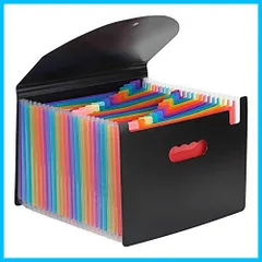 【迅速発送】PIKAPIKA ドキュメントスタンドA4 25ポケットファイルボックス 書類ケース 収納ボックス 整理 自立型(カラー) ブラック