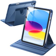 【話題】JEDirect 回転ケース iPad（A16）ケース 第11/10世代（2025/2022モデル）用Pencilホルダー付き 360°回転保護 スタンドカバー クリアバック 自動ウェイク/スリープ (紺)