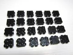 レゴ★未使用！黒色の1X2X1.6パーツ２４点セット（３面にポッチ）