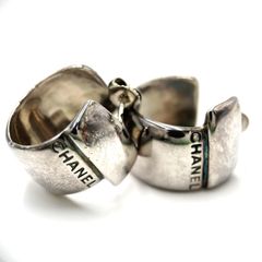 【K673】CHANEL(シャネル)/シルバー/925/フープピアス