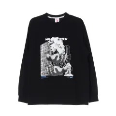 L MAHAGRID(マハグリッド) プリント 黒 スウェットシャツ 長袖 Tシャツ