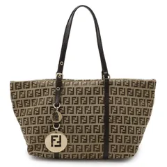 FENDI フェンディ ズッキーノ ズッカ柄 ハンドバッグ ミニバッグ トートバッグ キャンバス レザー ベージュ ダークブラウン ゴールド金具 8BH214