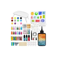 UNOKKI レジン セット, UVレジン スターターキット セット 初心者,レジン 着色剤,レジン液,レジン型,uvライト レジン用,必要な道具やパーツが揃ってる れじんせっと初心者向, レジン液 初心者, uvレジン液 着色剤 レジンクラフト 手芸 ( 0