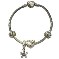 PANDORA パンドラ ブレスレット バングル アクセサリー 小物 ハート モチーフ ラインストーン SV925 シルバー
