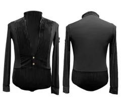 ❤️美品❤️社交ダンスハイネックメンズラテンシャツL ブラック ❤️美品❤️社交ダンスハイネックメンズラテンシャツL ブラック SALE
