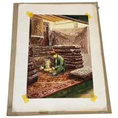 新品未使用】絵画風絨毯絨毯鷲イーグル猛禽類ペルシャ産ペルシャ