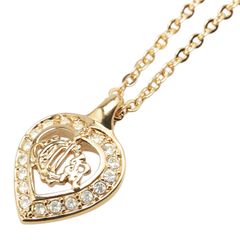 ディオール エンブレムロゴ ハート ラインストーン モチーフ ゴールド メッキ レディース Dior【1-0219348】