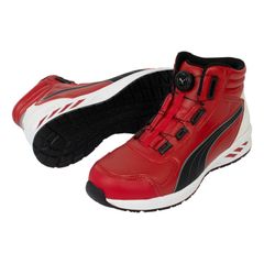PUMA 安全靴 ミッドカット BOA ホワイト×レッド 27センチ - メルカリ