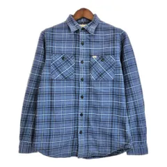 DENIM&SUPPLY RALPH LAUREN デニムアンドサプライ ラルフローレン フランネルシャツ チェック ブルー (メンズ M) 中古 古着 T0694
