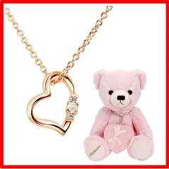 【送料無料 】06月誕生石 ブルームーンストーン・ピンクベア [シアーズ] 天然ダイヤ ラブ ハート ネックレス レディース ピンクカラー ブルームーンストーン