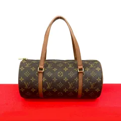 極 美品 LOUIS VUITTON ルイヴィトン ヴィンテージ パピヨン 30 モノグラム レザー 本革 ハンドバッグ ドラムバッグ ブラウン 89929