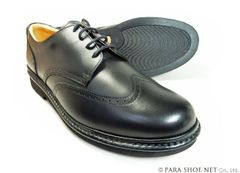Rinescante Valentiano 本革 ウィングチップ ビジネスシューズ ワイズ4E（EEEE）黒（ブラック）27.5cm 28cm（28.0cm）29cm（29.0cm）30cm（30.0cm） 【大きいサイズ（ビッグサイズ）メンズ革靴・紳士靴】