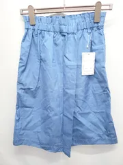 ◇ ◎ ●未使用● ⊂ MACPHEE マカフィー コットン100% 膝下丈 フレア スカート サイズ32 ブルー レディース E  【1506180014756】