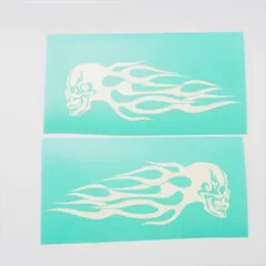 塗装用 マスキング スカルファイヤーフレア ファイヤーパターン 柄抜き タイプ バイク タンク カウル 25cm 左右セット