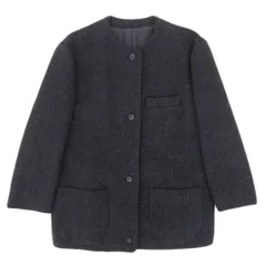 ヨウジヤマモト YOHJI YAMAMOTO Y’s 80’s ヴィンテージ ノーカラー ツイードジャケット レディース ダークグレー [Y03208]のサムネイル