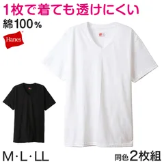 メンズ 半袖 シャツ tシャツ Vネック Hanes ビジカジ魂 2枚組 M～LL (V首 ヘインズ 綿100% Tシャツ 白 黒 無地 カジュアル HANES) (在庫限り)