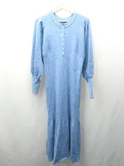 ◇ ⊇ URBAN RESEARCH アーバンリサーチ 長袖 ロング ワンピース サイズF ブルー系 レディース E  【1506130011163】