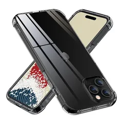 「 360°エアバッグ ・ 音響強化 ・ 黄変防止 」 ONES 半透明 iPhone15ProMax ケース ● 米軍MIL規格 超耐衝撃 『 画面保護 ・ レンズ保護 』〔 Qi充電 ・ 薄型 超軽量 〕 ストラップホール 滑り止め 衝撃吸収 高弾性  1