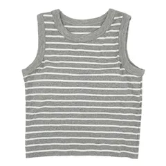 カップ付き タンクトップ 無地 ボーダー 綿 クルーネック クロップドタンクトップ 腰丈 ショート丈 ブラトップ ストライプ レディース カジュアル 夏  rr-006