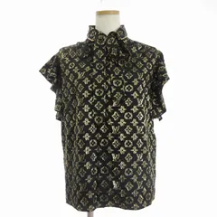 LOUISVUITTON モノグラム 刺繍 リボン フリル ネイビー 総柄 XS