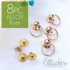 ＊8個＊ プルリングリベット 合金製 18.5mm スクリューバックスタッド 2重カン付き et135