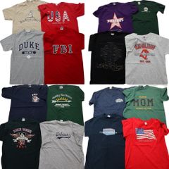 古着卸 まとめ売り USA製 半袖Tシャツ 16枚セット (メンズ M /L ) 星条旗 アニマル 動物 イーグル チームロゴ 英文字 中古 古着 NA6945