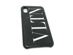 ■美品■ VALENTINO ヴァレンティノ VLTN レザー iPhoneX / XS 対応 アイフォンケース スマホケース レディース ブラック系 FM4052のサムネイル
