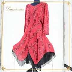 社交ダンス 衣装 ツーピース ワンピース ドレス セキネ 赤 パイソン柄 模様 上下セット レッスン 練習着 日本製 sekine レッド系 舞台 パーティー衣装 フォーマル レディース ダンスウェア ステージ衣装  社交ダンス用ドレス 蛇柄 おしゃれ