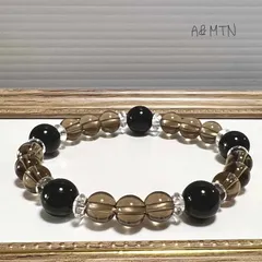 スモーキークオーツ✖️オニキス✖️水晶のハーモニー　魔除　邪気払　生霊払　成功　自己成長　浄化　祈願達成　サイズ変更対応