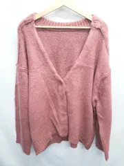 ■ ⊆ FREAK'S STORE フリークスストア オーバーデザイン 長袖 ニット カーディガン サイズF ローズピンク メンズ E  【1507010005494】