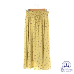【訳アリ】 earth music&ecology アースミュージックアンドエコロジー スカート ロング ウエストゴム 花柄 ガーリー レディース イエロー F 901-10055 送料無料 古着