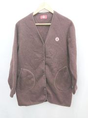 ◇ CONVERSE コンバース フリース ノーカラー 暖かい 長袖 ジャケット サイズM ブラウン レディース P 【1302060004462】