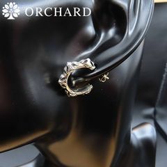 シルバー925 ピアス 両耳 メンズ レディース 925 Silver フープ クロス フローラル