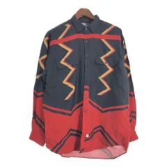 90年代 USA製 Polo by Ralph Lauren ポロ ラルフローレン レーヨンシャツ ネイティブ 総柄 マルチカラー (メンズ L) 中古 古着 T3159