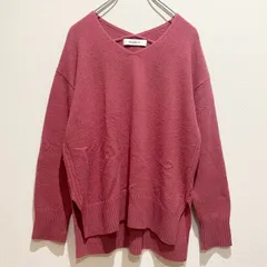 priority プライオリティ　レディース　トップス　ニット　セーター　長袖　リブ袖　リブ裾　Vネック　バックロング　サイドスリット　無地　単色　ピンク　ゆったり　毛混　フォックス混　着回し　シンプル　カジュアル　SU498h928