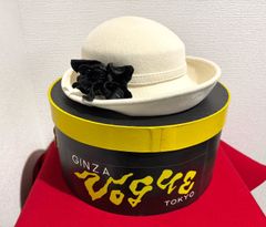 【na-00076】GINZA VOGUE　銀座　ボーグ　婦人　帽子　ハット　ホワイト　白　レディース　ヴォーグ