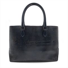 美品 Berluti ベルルッティ カリグラフィトゥジュール レザー ハンド ビジネス バッグ 鞄 カバン ネイビー k5447