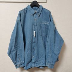US古着 COCKTAILS＆COUMPANY 企業ロゴ 長袖 デニムシャツ MUNSINGWEAR ワークシャツ size XXL インディゴ 古着 06C0603