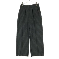 美品 H&M エイチアンドエム ストライプ柄 スラックスパンツ M ブラック レディース 古着