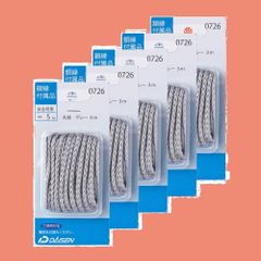 【在庫セール】額縁 小物 大仙 ひも 丸紐 3m グレー 5パックセット 35N05040726