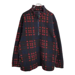 90年代 Eddie Bauer エディーバウアー EBTEK フリースジャケット アウトドア チェック レッド(メンズ L)中古 古着 U4679