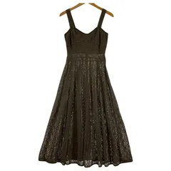 snidel スナイデル 総レース ノースリーブワンピース size0/モカ