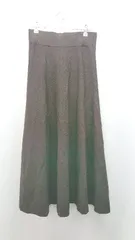 ◇ ノーブランド ウエストゴム 生地厚手 シンプル ロング フレア スカート 表記なし ブラウン レディース E 【1308290037997】