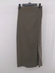 ◇ ◎ one after another NICE CLAUP バックゴム スリット ロング ナロー スカート サイズM モカ ブラウン系 レディース E  【1305110017641】