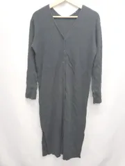 ◇ ⊇ BEAUTY & YOUTH ビューティアンドユース リブニット 長袖 膝下丈 ワンピース 表記なし ブラック レディース E  【1506250002836】