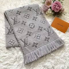 【美品✨】ヴィトン　マフラー　エシャルプ　ロゴマニア　ライトグレー