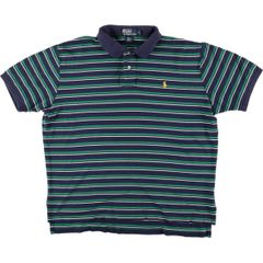 古着 ラルフローレン Ralph Lauren POLO by Ralph Lauren マルチボーダー 半袖 ボーダー ポロシャツ メンズL相当/eaa574962