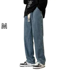 [M]メンズ ファッション 服 オシャレ シンプル 大人 かっこいい 大きいサイズ ストリート 紳士服 秋　冬 アメリカン ベルベット ジーンズ ストレート ワイド レッグ カジュアル ロング パンツ