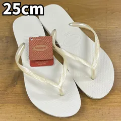 [未使用品] havaianas ハワイアナス スリム ホワイト ビーチサンダル レディース 25cm