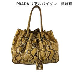 ●プラダ　PRADA リアルパイソンレザー　トートバッグ　ロゴプレート　レディース　S5Q569